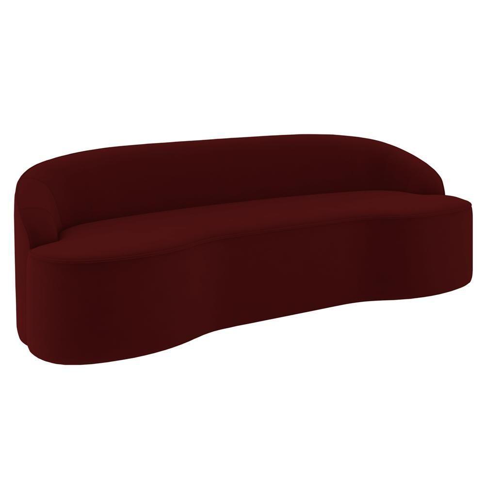 Sofá 4 Lugares Para Sala De Estar Living 230cm Theo D06 Veludo Bordô - Mpozenato - 1