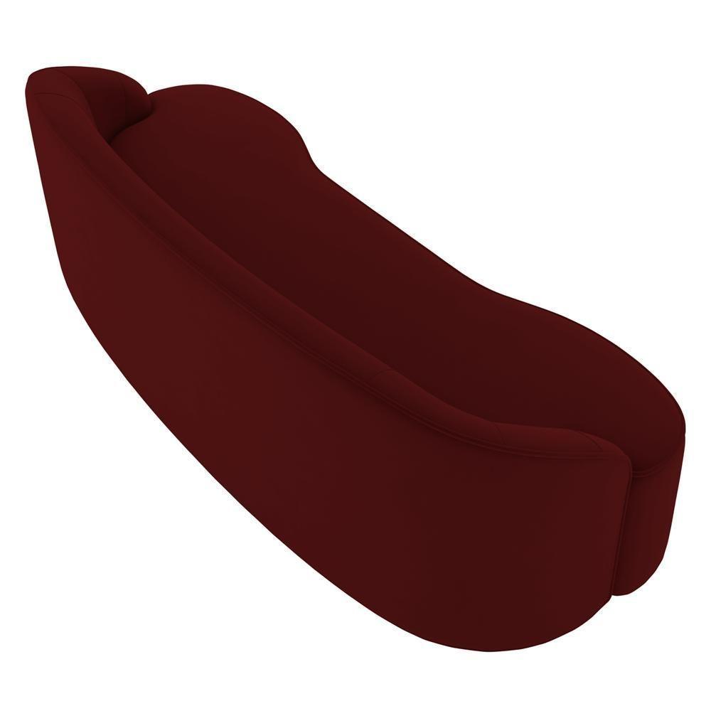 Sofá 4 Lugares Para Sala De Estar Living 230cm Theo D06 Veludo Bordô - Mpozenato - 3