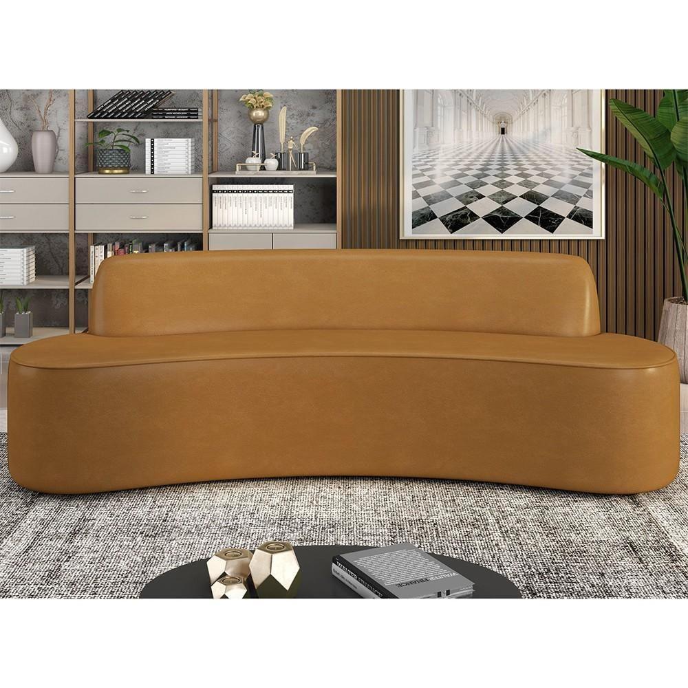 Sofá 4 Lugares Para Sala De Estar Living 260cm Koane D06 Sintético Caramelo - Mpozenato - 2