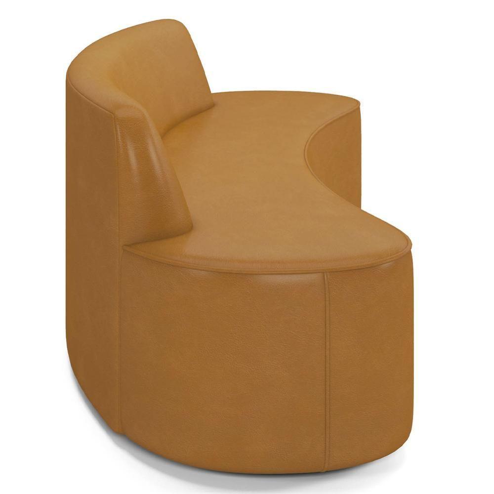 Sofá 4 Lugares Para Sala De Estar Living 260cm Koane D06 Sintético Caramelo - Mpozenato - 5