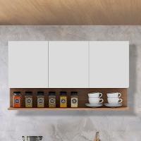 Armário De Cozinha Aéreo 118cm 3 Portas Duda Z34 Branco/freijó - Mpozenato - 2