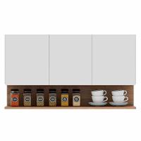 Armário De Cozinha Aéreo 118cm 3 Portas Duda Z34 Branco/freijó - Mpozenato - 6