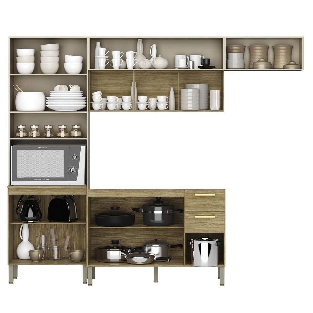 Armário De Cozinha 5 Peças Urban04 Balcão Sem Tampo 120cm Z06 Freijó/vanilla - Mpozenato - 3