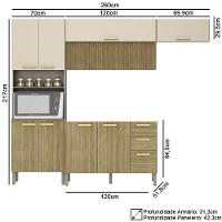 Armário De Cozinha 5 Peças Urban04 Balcão Sem Tampo 120cm Z06 Freijó/vanilla - Mpozenato
