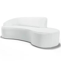 Sofá Living 3 Lugares 230cm Braço Esquerdo Mozart D06 Sintético Branco - Mpozenato - 1