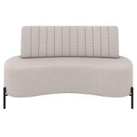 Sofá 2 Lugares 135cm Pés Aço Preto Tamar K04 Linho Areia - Mpozenato - 3