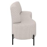 Sofá 2 Lugares 135cm Pés Aço Preto Tamar K04 Linho Areia - Mpozenato - 7