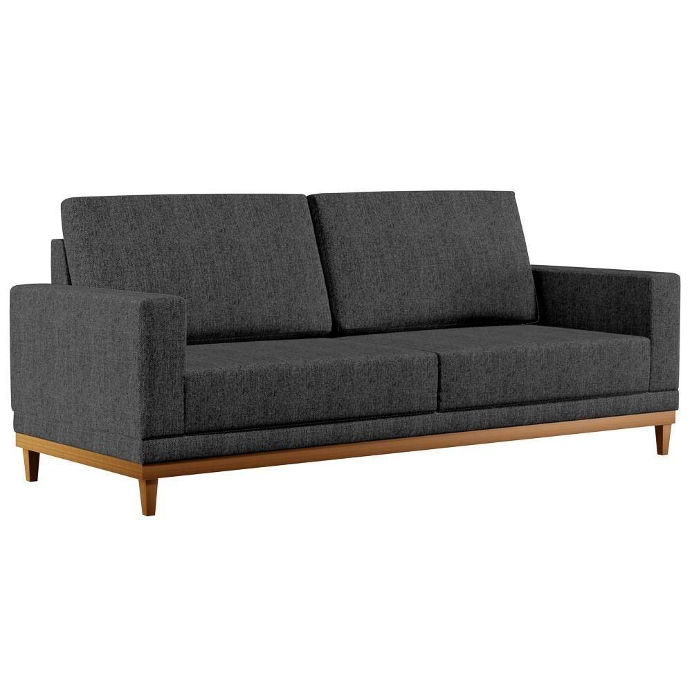 Sofá Living 145cm 2 Lugares Kayrós D05 Linho Chumbo - Mpozenato - 1