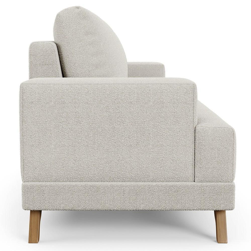 Sofá 3 Lugares 200cm Living Pés Curvos Santi D05 Boucle Creme - Mpozenato - 5