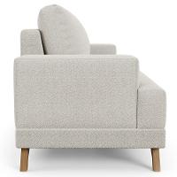 Sofá 3 Lugares 200cm Living Pés Curvos Santi D05 Boucle Creme - Mpozenato - 5