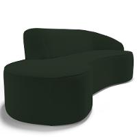 Sofá Living 4 Lugares 280cm Braço Direito Mozart D06 Veludo Verde - Mpozenato - 5