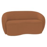 Sofá 2 Lugares Living Orgânico Sala De Estar 160cm Garbin K04 Bouclê Terracota - Mpozenato - 6