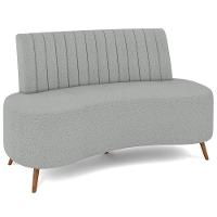 Sofá 2 Lugares Para Sala Living 135cm Pés Palito Tamar K04 Bouclê Cinza Claro - Mpozenato - 1