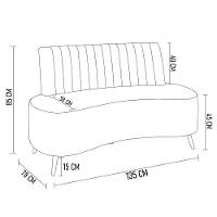 Sofá 2 Lugares Para Sala Living 135cm Pés Palito Tamar K04 Bouclê Cinza Claro - Mpozenato - 3