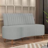 Sofá 2 Lugares Para Sala Living 135cm Pés Palito Tamar K04 Bouclê Cinza Claro - Mpozenato - 7
