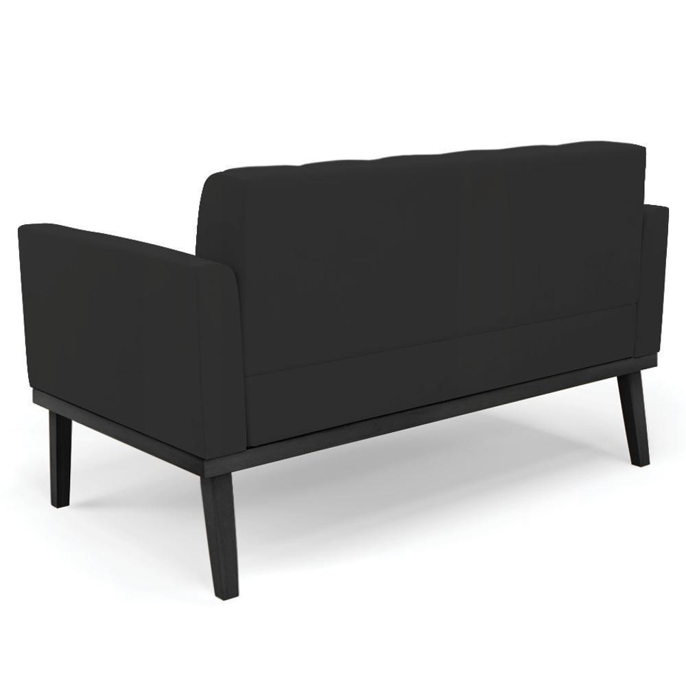 Sofá Namoradeira Base Madeira Preto Ana Veludo Preto - Ibiza - 7