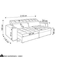 Sofá Retrátil Reclinável 3 Lugares 218cm Vick M22 Suede Bege - Mpozenato
