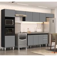 Armário De Cozinha Modulada 5 Peças Cp15 Balcão Com Pia Inox Preto/cinza - Lumil - 2