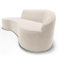 Sofá Living 3 Lugares 230cm Braço Direito Mozart D06 Veludo Bege - Mpozenato - 7