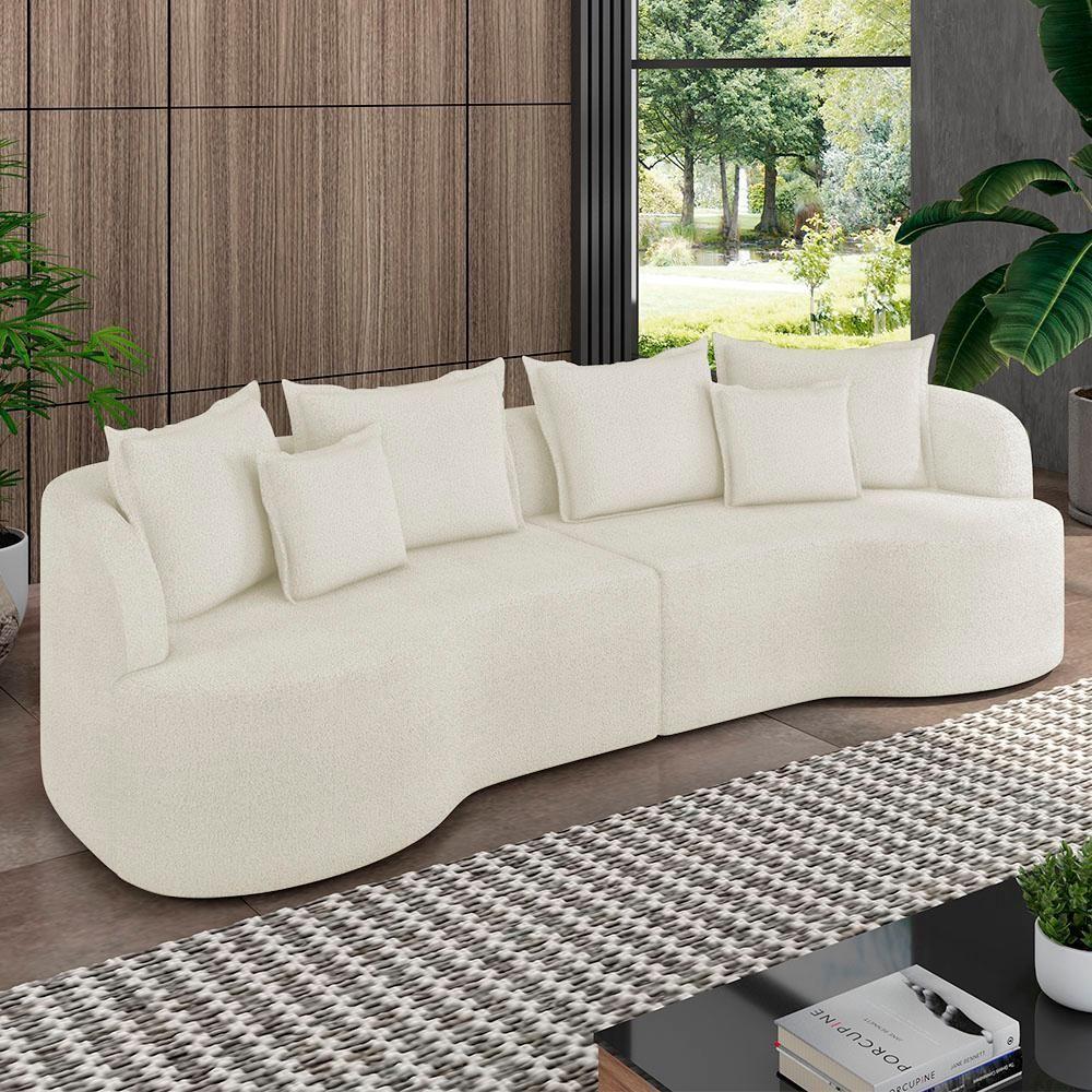 Sofá 3 Lugares 230cm Orgânico Quito K04 Boucle Areia - Mpozenato - 2