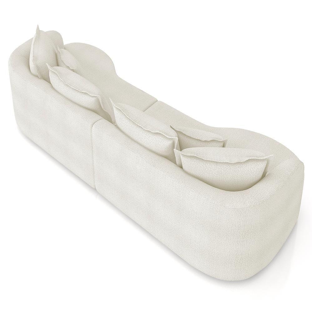Sofá 3 Lugares 230cm Orgânico Quito K04 Boucle Areia - Mpozenato - 7