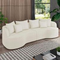 Sofá 3 Lugares 230cm Orgânico Quito K04 Boucle Areia - Mpozenato - 2