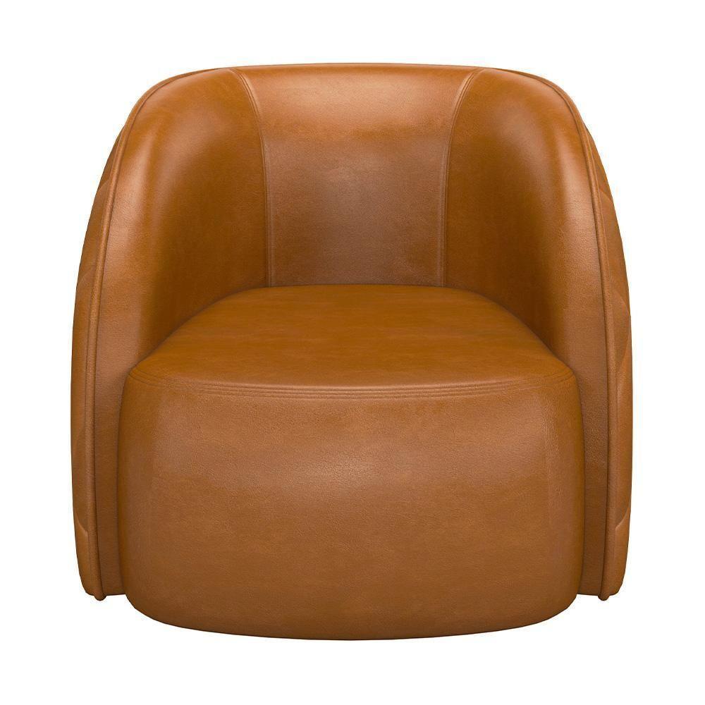 Sofá Decorativo 3 Lugares 240cm Com Almofadas E Poltrona Zion M22 Sintético Caramelo - Mpozenato - 8