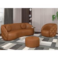 Sofá Decorativo 3 Lugares 240cm Com Almofadas E Poltrona Zion M22 Sintético Caramelo - Mpozenato - 2