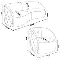 Sofá Decorativo 3 Lugares 240cm Com Almofadas E Poltrona Zion M22 Sintético Caramelo - Mpozenato