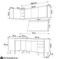 Armário De Cozinha Modulado De Canto Direito 4 Peças Cp41 Balcão Com Tampo Castanho/cinza - Lumil
