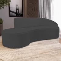 Sofá Living 3 Lugares 210cm Braço Direito Mozart D06 Sintético Cinza - Mpozenato - 2