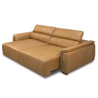 Sofá Retrátil 4 Lugares Sala 280cm Laurie L08 Couro Camel - Mpozenato - 3