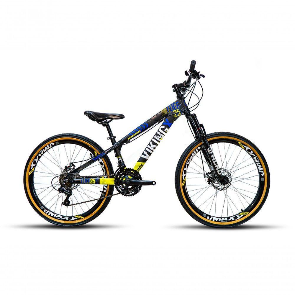 Bicicleta Vikingx Tuff 25/30 Aro 26 Vmaxx Freio A Disco Mec Cambios Shimanos 21v Preto Amarelo - 1