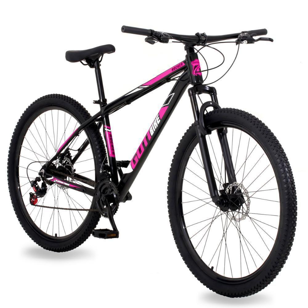 Bicicleta Aro 29 Alumínio Gott Rocker Freios A Disco Suspensão 21v 21 Preto Rosa - 1