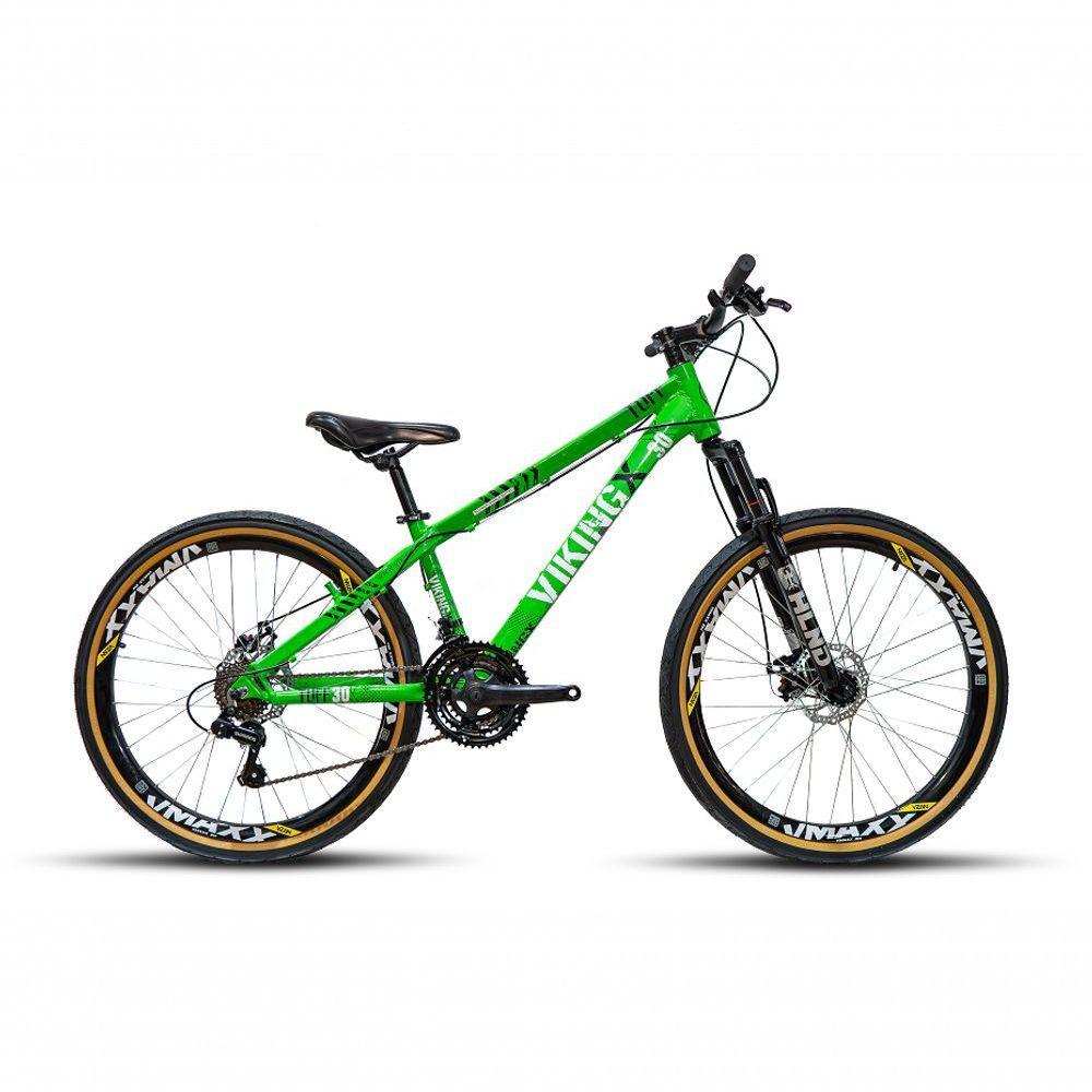 Bicicleta Vikingx Tuff Aro 26 Vmaxx Freio A Disco Mec Cambios Shimanos 21v Verde Neon - 1