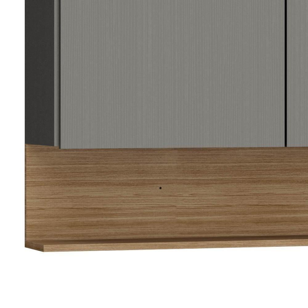 Armário De Cozinha Com Balcão Sem Tampo 120cm Lina K02 Gris/freijó - Mpozenato - 5