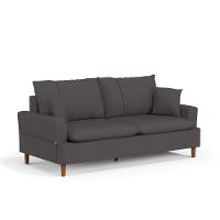 Sofá Living 3 Lugares 200cm Com Almofadas Veras D05 Suede Cinza - Mpozenato