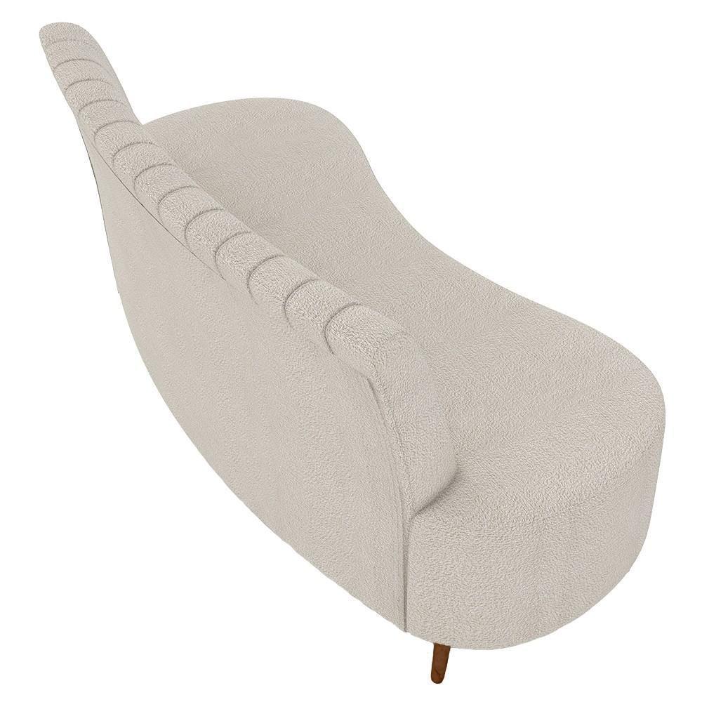 Sofá 2 Lugares Para Sala Living 135cm Pés Palito Tamar K04 Bouclê Bege - Mpozenato - 7