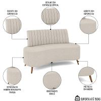 Sofá 2 Lugares Para Sala Living 135cm Pés Palito Tamar K04 Bouclê Bege - Mpozenato - 3