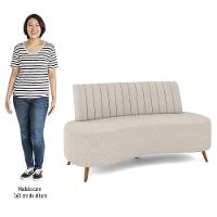 Sofá 2 Lugares Para Sala Living 135cm Pés Palito Tamar K04 Bouclê Bege - Mpozenato - 5