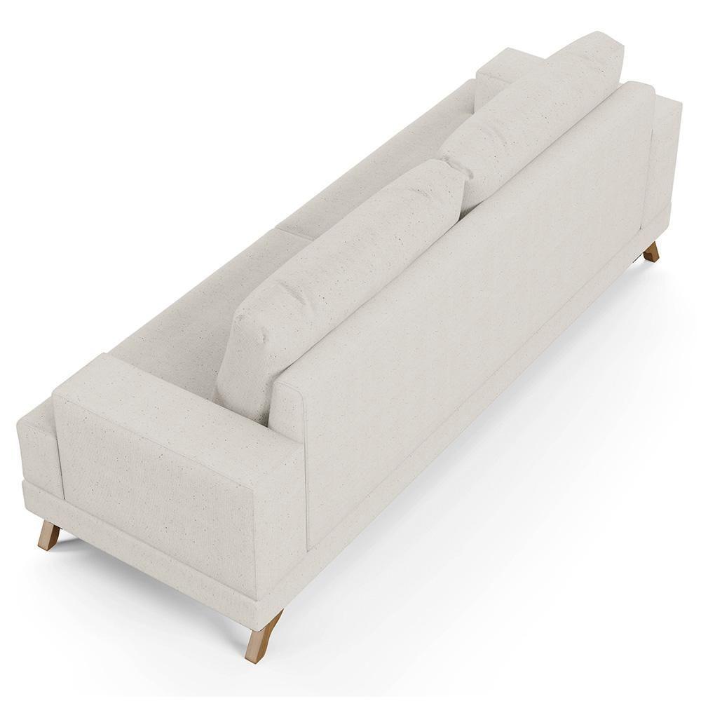 Sofá 2 Lugares 160cm Living Pés Curvos Santi D05 Linho Cru - Mpozenato - 6