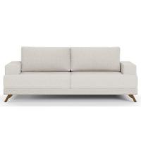 Sofá 2 Lugares 160cm Living Pés Curvos Santi D05 Linho Cru - Mpozenato - 1