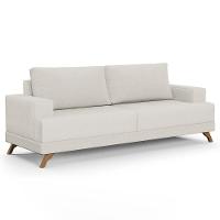 Sofá 2 Lugares 160cm Living Pés Curvos Santi D05 Linho Cru - Mpozenato - 7