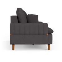 Sofá Living 3 Lugares 180cm Com Almofadas Veras D05 Suede Cinza - Mpozenato - 3