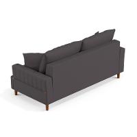 Sofá Living 3 Lugares 180cm Com Almofadas Veras D05 Suede Cinza - Mpozenato - 5