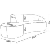 Sofá Living 4 Lugares 280cm Braço Direito Mozart D06 Linho Cinza Escuro - Mpozenato