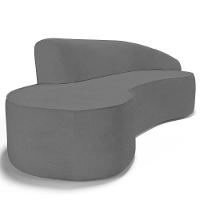 Sofá Living 4 Lugares 280cm Braço Direito Mozart D06 Linho Cinza Escuro - Mpozenato - 5