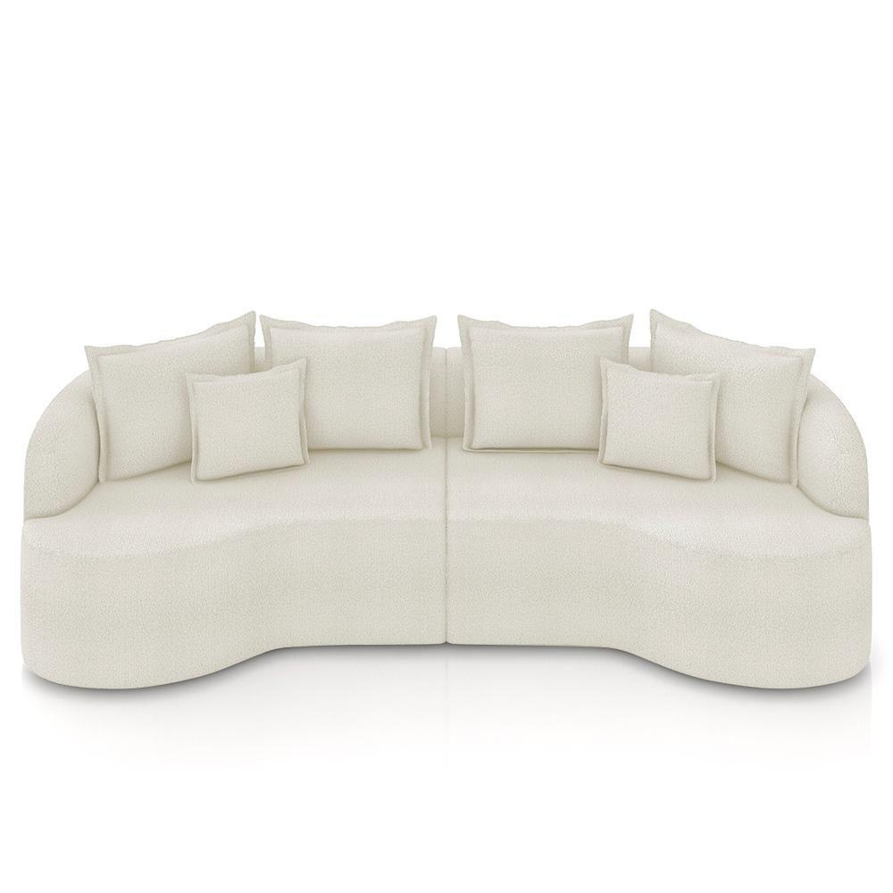 Sofá 4 Lugares 270cm Orgânico Quito K04 Boucle Areia - Mpozenato - 5