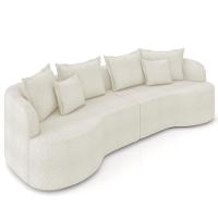 Sofá 4 Lugares 270cm Orgânico Quito K04 Boucle Areia - Mpozenato - 1