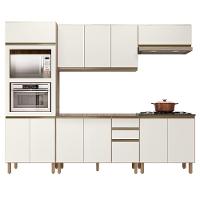 Armário De Cozinha 5 Peças Sem Tampo Jany N03 Carvalho/off - Mpozenato - 1